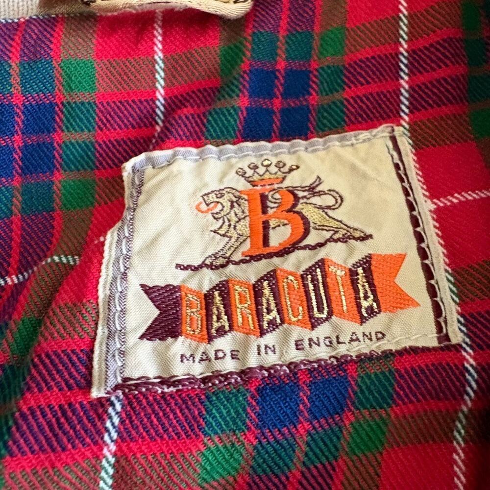 Vintage Baracuta G9 Harrington Jacket Men's Size M Cream Cotton Tartan England - Picture 3 of 8